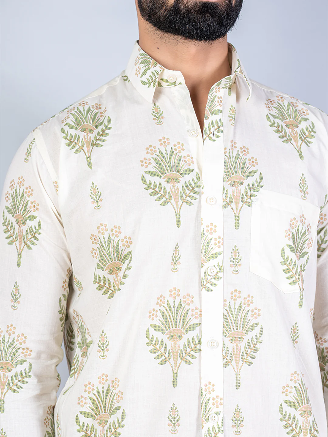 SANGANERI SHIRT White and Green Full - Image 2