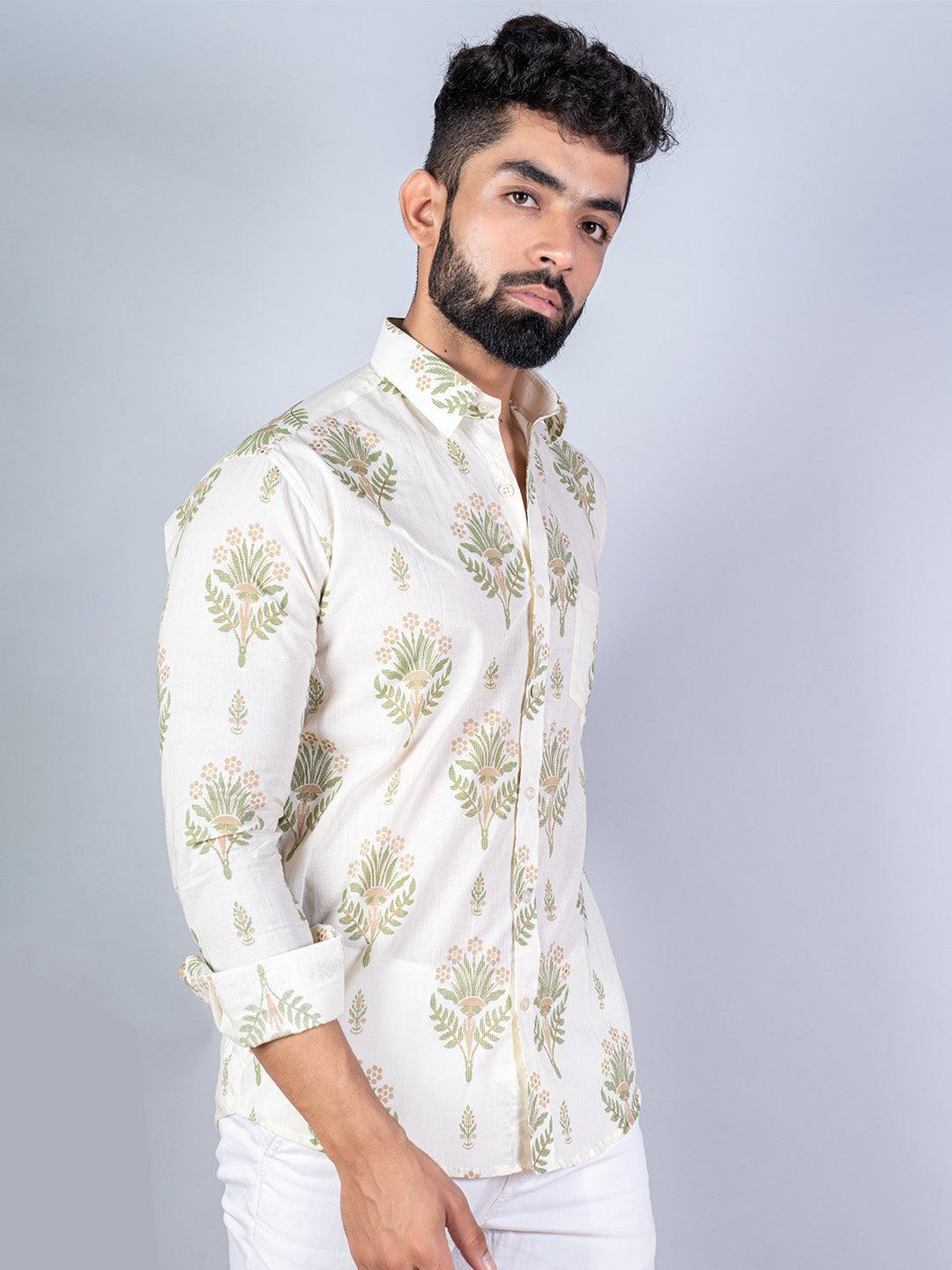SANGANERI SHIRT White and Green Full - Image 3