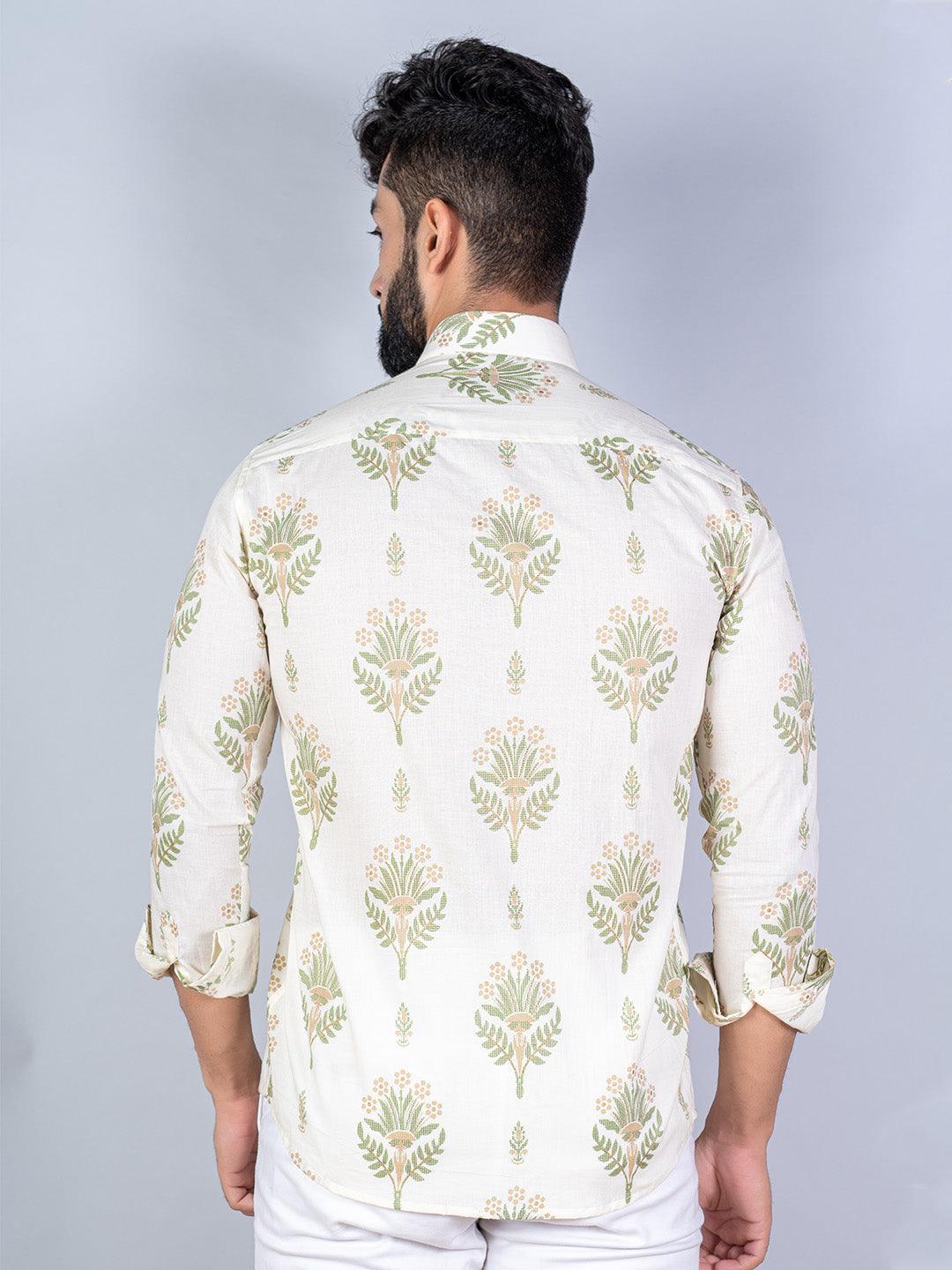 SANGANERI SHIRT White and Green Full - Image 4